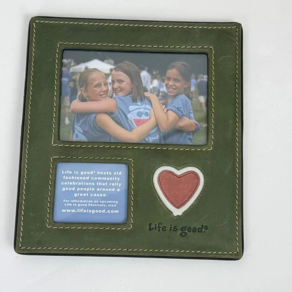 Life is Good Photo Frame Holds 2 Photos Green Square